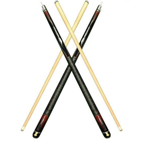 عصا بلياردو خشبية قطعتين - مسكة قماش