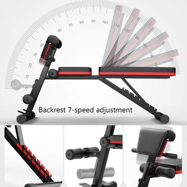 جهاز بنش رياضي منزلي متعدد الوظائف مع مسند قابل للتعديل وحامل باربل ومطور للأرجل