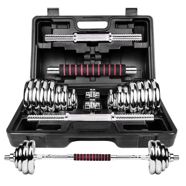 طقم دامبل قابل للتعديل + عصا تحويل لبار